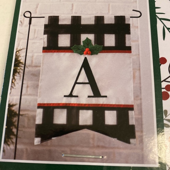 Monogram Christmas Flag Letter A - Picture 1 of 6